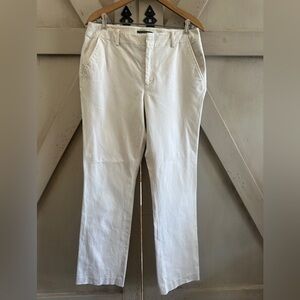 Lauren Ralph Lauren Ivory Cotton Stretch Pants Size 8 Straight Leg Trousers